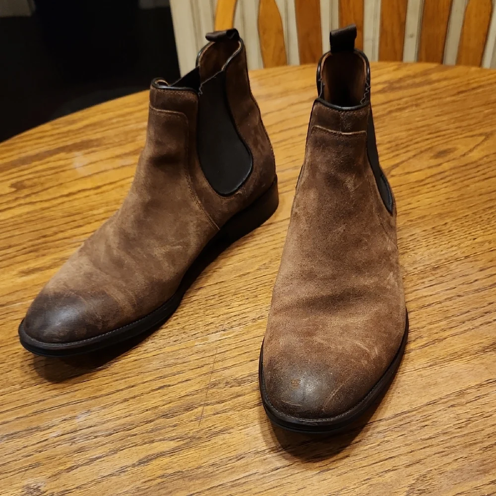 Johnston & Murphy Brown Nubuck Pull On Boots Size 11